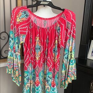 Bohemian Red Paisley Women's Top